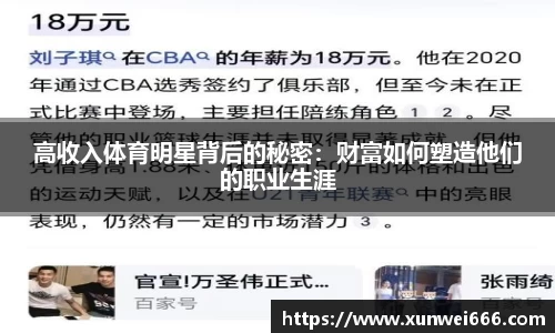 高收入体育明星背后的秘密：财富如何塑造他们的职业生涯